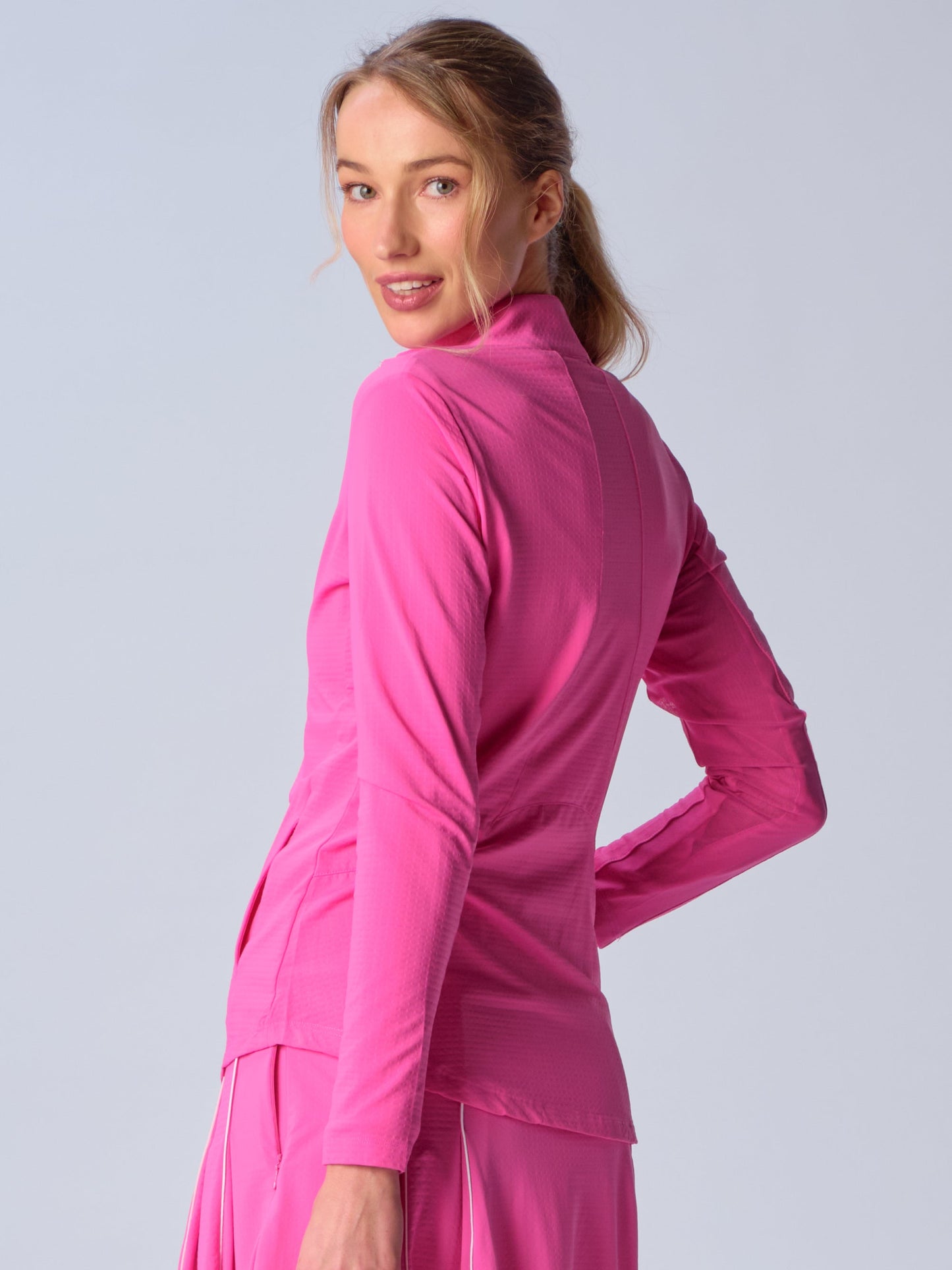 Full Zip Athletic Jacket In Hot Pink